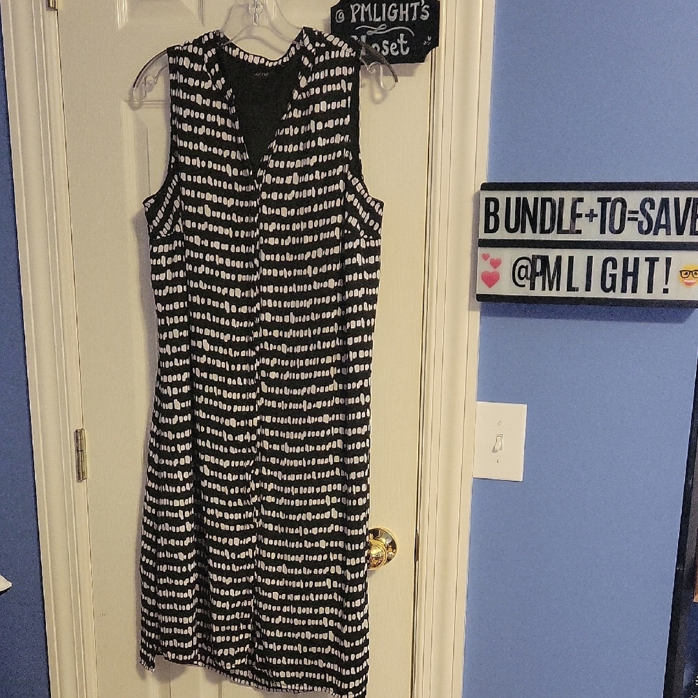 Apt. 9 Black and White Sleeveless Dress 16W